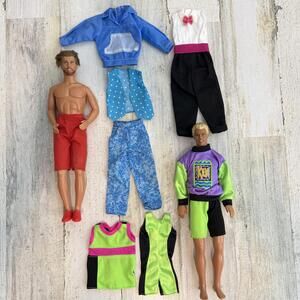 SOLD Vintage Ken doll lot — 2 male dolls + 9 mixed pieces of clothes